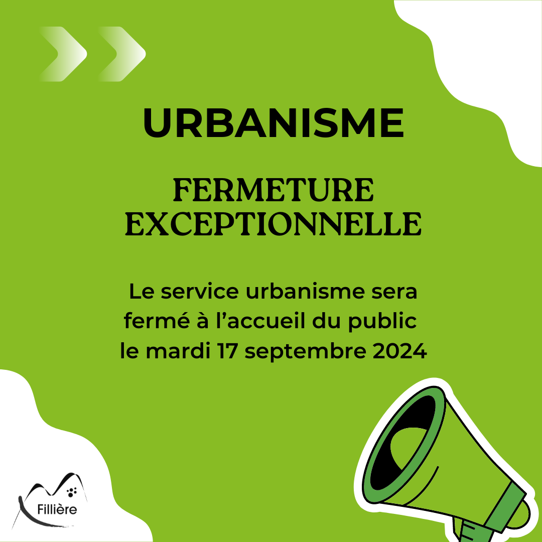 Fermeture exceptionnelle du service urbanisme.